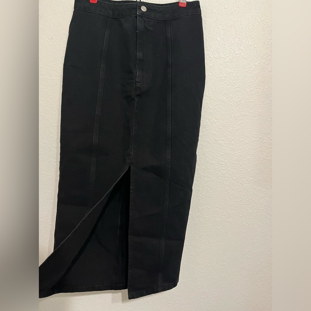 ASOS Denim Slit Front Midi Skirt Size 10